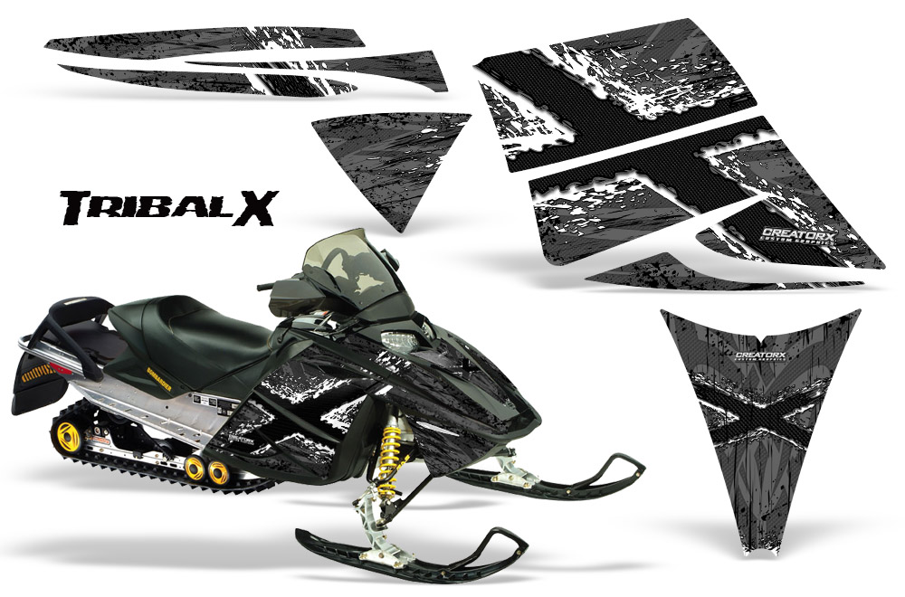 Ski-Doo Rev Graphics Kit TribalX White Silver